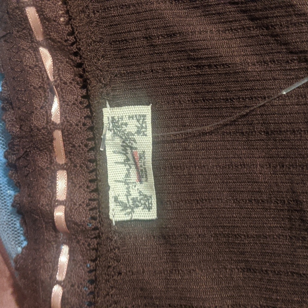 Free People NWOT Only You Top sz SML in Brown with Pink​ - Picture 9 of 13